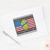 Superhelden lopen onder ons vierkante sticker (Envelop)