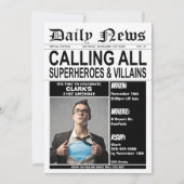 Superhelden of Villains Birthday Party Superheld Kaart (Voorkant)