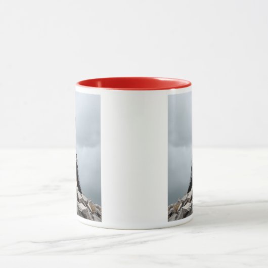 Superhelden op een rots. mok (Midden)