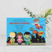 Superhelden op feestdagen (heldere kleuren) kaart (Staand voorkant)