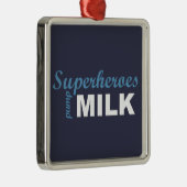 Superhelden pompen melk wit en blauw metalen ornament (Rechts)