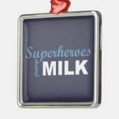 Superhelden pompen melk wit en blauw metalen ornament (Links)