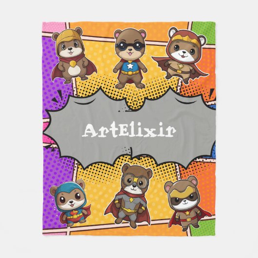 Superhelden Schattige Kawaii Gopher Prints Fleece Deken (Voorkant)