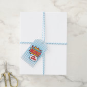 Superhelden stripboek bedank label cadeaulabel (Met Touw)