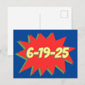 Superhelden stripboek save the date aankondigingskaart (Voorkant / Achterkant)