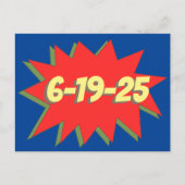 Superhelden stripboek save the date aankondigingskaart (Voorkant)