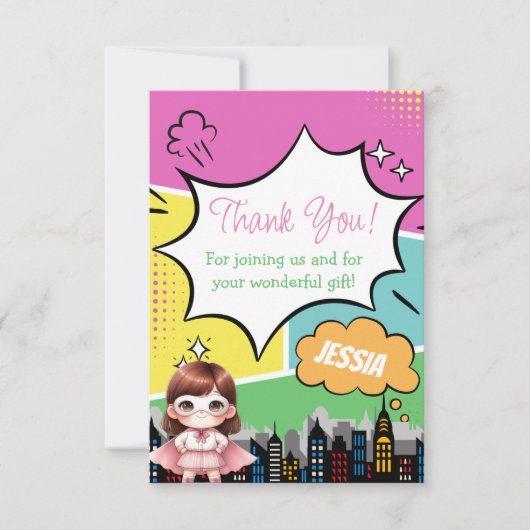 Superhelden-verjaardag Bedankkaart (Voorkant)