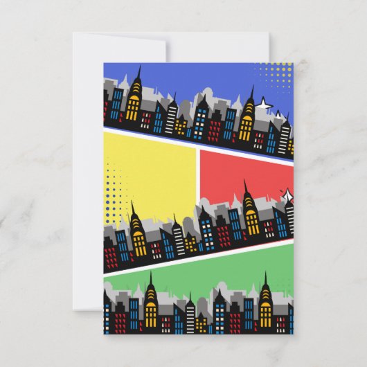 Superhelden verjaardag bedankkaart (Achterkant)