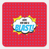 Superheldenfeest Bedankt Vierkante Sticker (Voorkant)