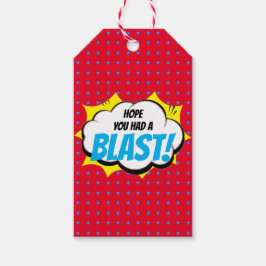 Superheldenfeest Dank je met tekst Cadeaulabel