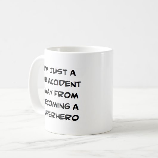 superheldenlab-ongeluk koffiemok (Voorkant links)