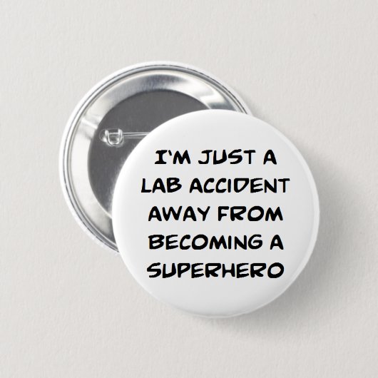 superheldenlab-ongeluk ronde button 5,7 cm (Voorkant /achterkant)