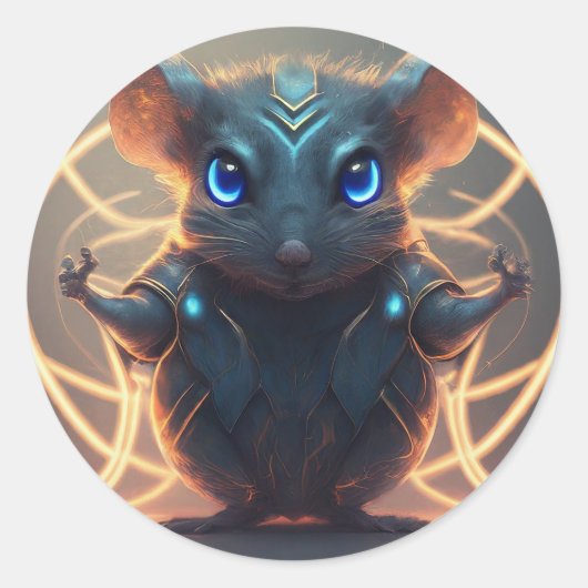 Superheldenmuis Ronde Sticker (Voorkant)