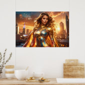 SUPERHELDIN - VROUWELIJKE SUPERHELDIN POSTER (Keuken)