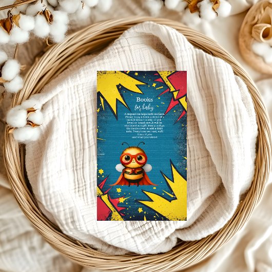 Superhero Animals Boy Baby shower Boeken voor Baby Informatiekaartje