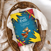 Superhero Animals Boy Baby shower Diapper Raffle Informatiekaartje