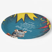 Superhero Animals Boy Baby shower Papieren Bordje (Gekanteld)