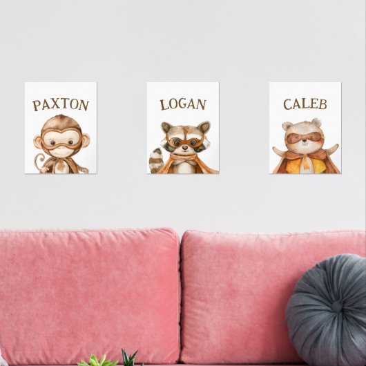 Superhero Animals Custom Kinder Muurkunst Sets (Woonkamer)