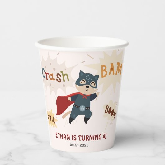 Superhero Animals Schattige Kind jarig Papieren Bekers (Voorkant)
