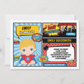 Superhero Baby Jongens Shower / Stripboek Blond Ha Kaart (Voorkant)