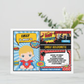 Superhero Baby Jongens Shower / Stripboek Blond Ha Kaart (Staand voorkant)