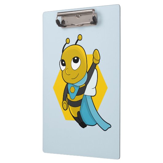 Superhero bee cartoon clipboard klembord (Links)