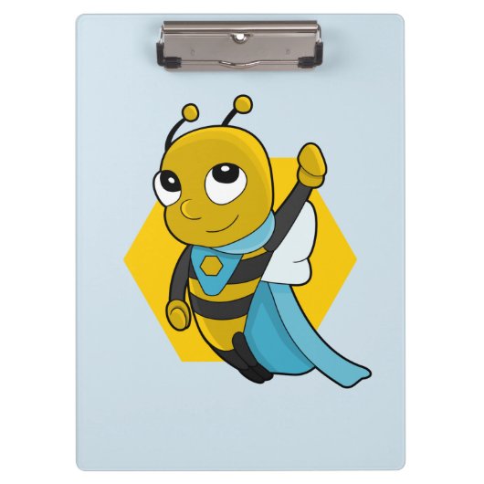 Superhero bee cartoon clipboard klembord (Voorkant)