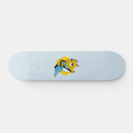 Superhero bee cartoon skateboard (Horizontaal)