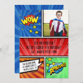 Superhero Birthday Invitation | Comic Book Party  Kaart (Voorkant / Achterkant)