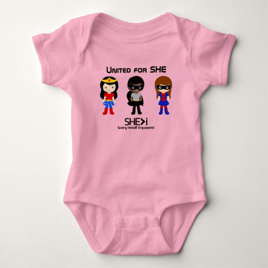 SUPERHERO Black Outline - United for SHE Romper (Voorkant)