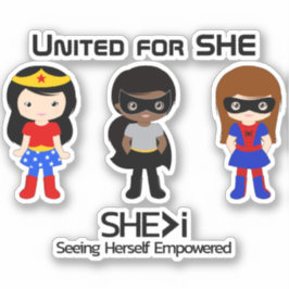 SUPERHERO Black Outline - United for SHE Sticker