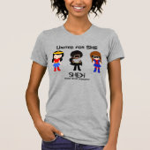 SUPERHERO Black Outline - United for SHE T-shirt (Voorkant)