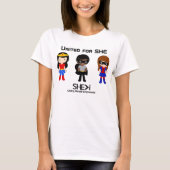 SUPERHERO Black Outline - United for SHE T-shirt (Voorkant)