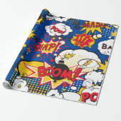 Superhero Blast Wallpaper Cadeaupapier (Uitgerold)