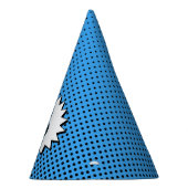 Superhero Blue Back Dot – Gepersonaliseerde leefti Feesthoedjes (Rechts)