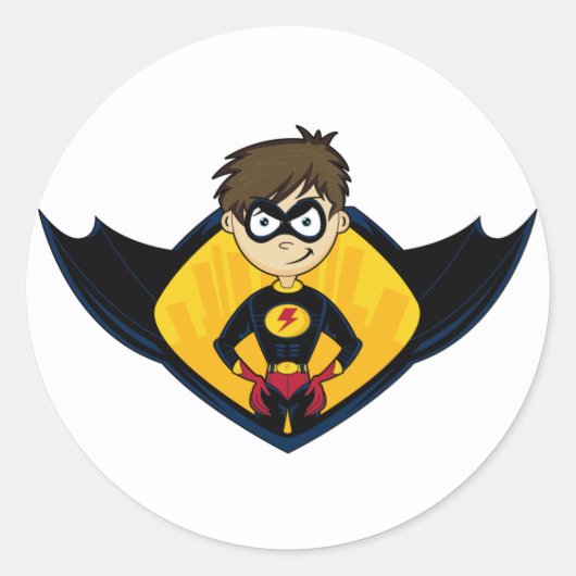 Superhero Boy Sticker (Voorkant)