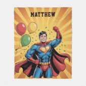 Superhero Boys Birthday Party Gift Fleece Deken (Voorkant)