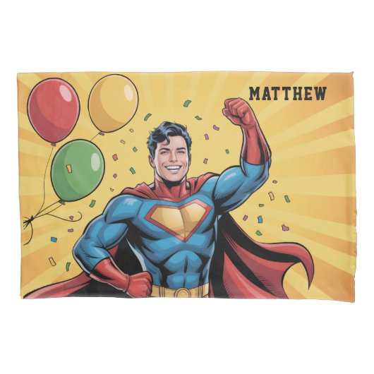 Superhero Boys Birthday Party Gift Kussensloop (Voorkant)