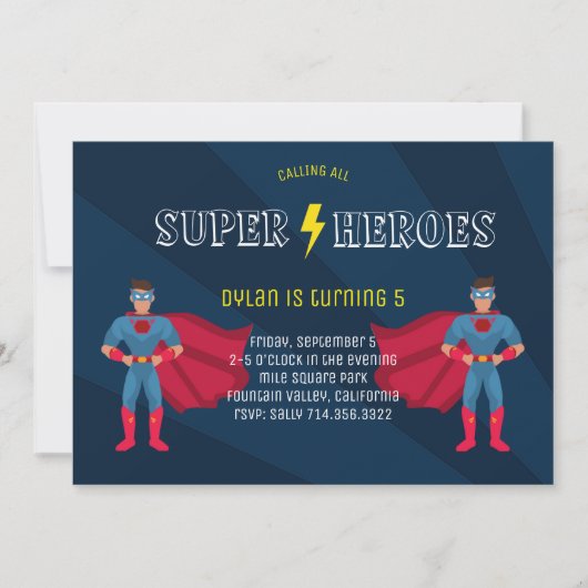 Superhero Boys Comic Book Verjaardagsfeest Kaart (Voorkant)