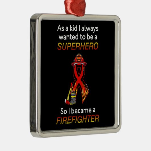 SUPERHERO...brandweerman Metalen Ornament (Rechts)