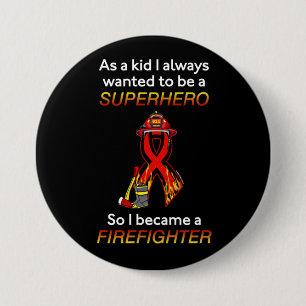 SUPERHERO...brandweerman Ronde Button 7,6 Cm