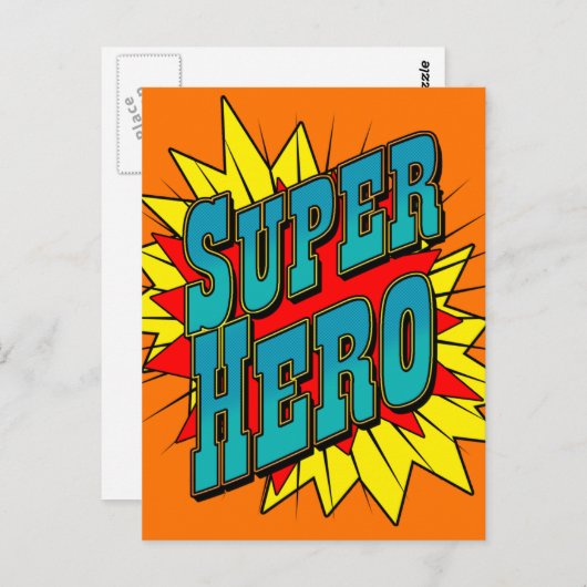 SuperHero Briefkaart (Voorkant / Achterkant)