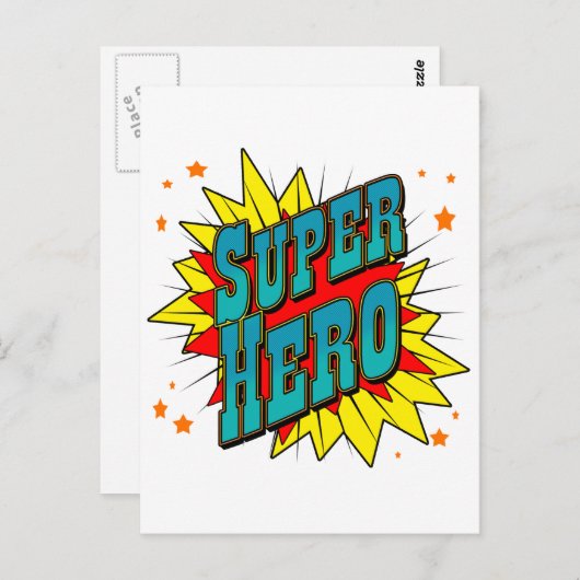 SuperHero Briefkaart (Voorkant / Achterkant)