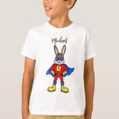Superhero Bunny Editable Name Feature T-shirt (Voorkant)