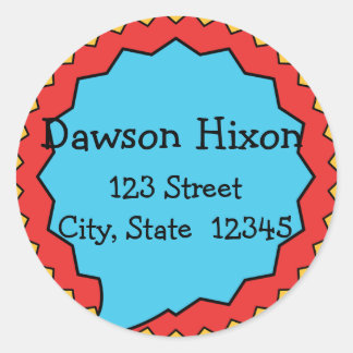 Superhero/Comic-adreslabels Ronde Sticker