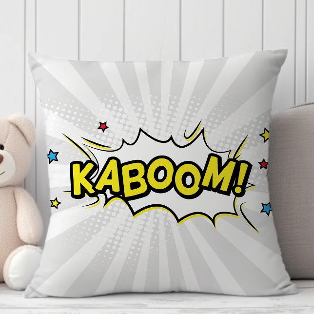 Superhero Comic Book Kaboom Cartoon Kussen (Creator heeft geüpload)