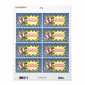 Superhero Comic Book Labels (Full Sheet)