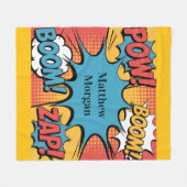 Superhero Comic Book Pop Art Boy Birthday Gift Fleece Deken (Voorkant (Horizontaal))