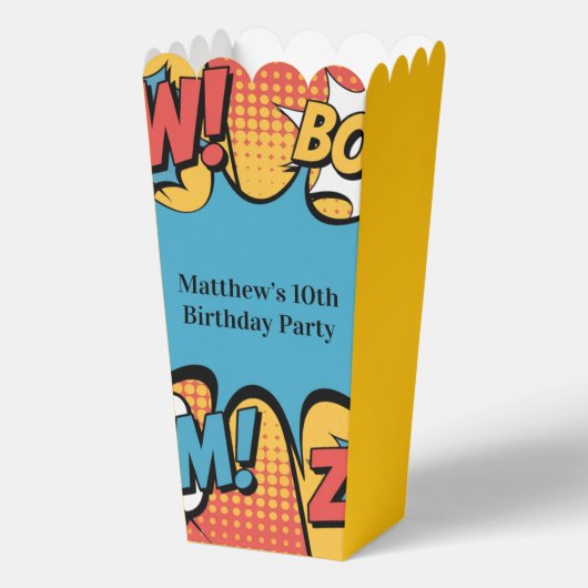 Superhero Comic Book Pop Art Boy Birthday Party Bedankdoosjes (Achterkant)