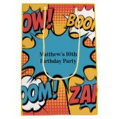 Superhero Comic Book Pop Art Boy Birthday Party Medium Cadeauzakje (Achterkant)